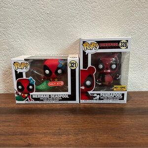Funko Pop Mermaid Deadpool & Pandapool lot